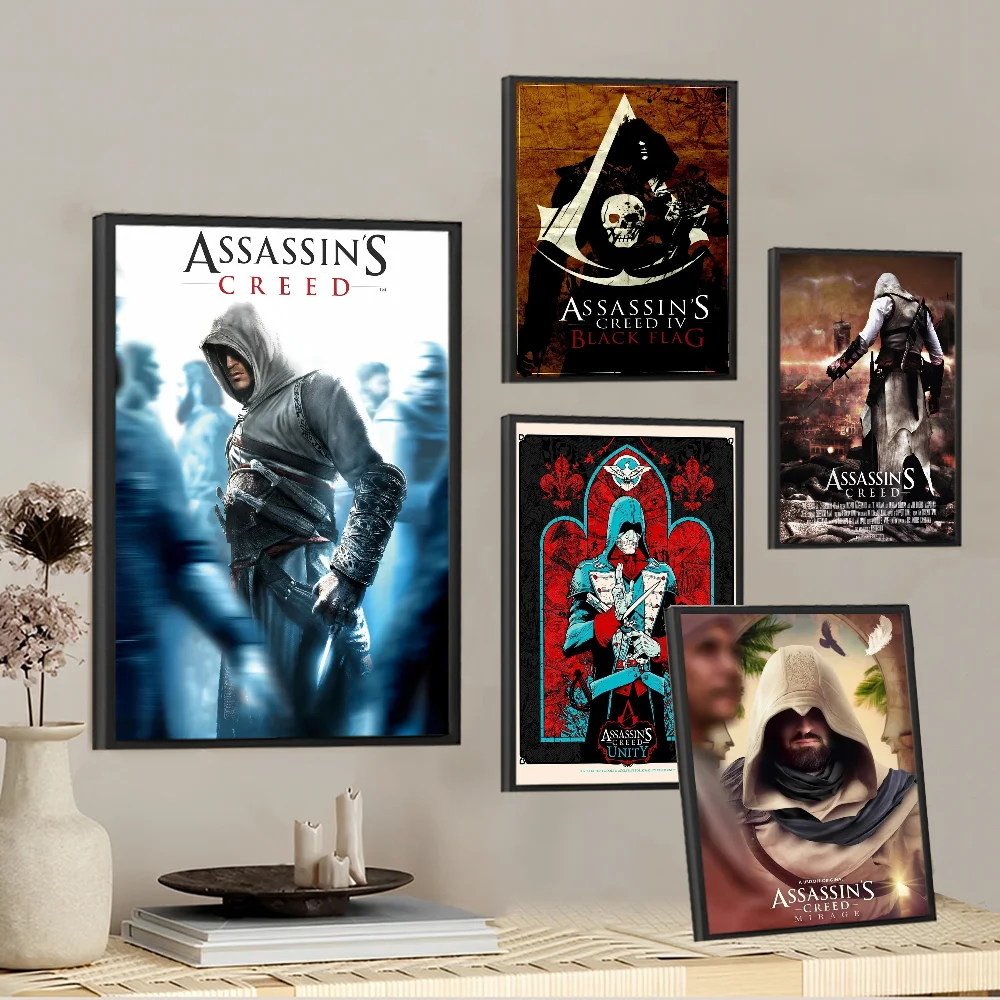 Assassins Creed Self-adhesive Art Poster Whitepaper Prints Posters Artwork Home Decor