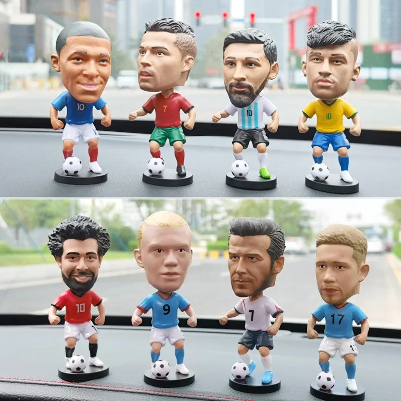 Muñeco de estrella de fútbol para coche, regalo para niños, personaje de la semana de C. Ronaldo, muñeco de Neymar que sacude la cabeza, regalo de cumpleaños