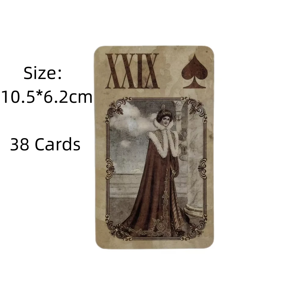 بطاقات Lothrop Lenormand Oracle A 38 الإنجليزية العرافة الملونة الطبعة سطح السفينة ألعاب Borad