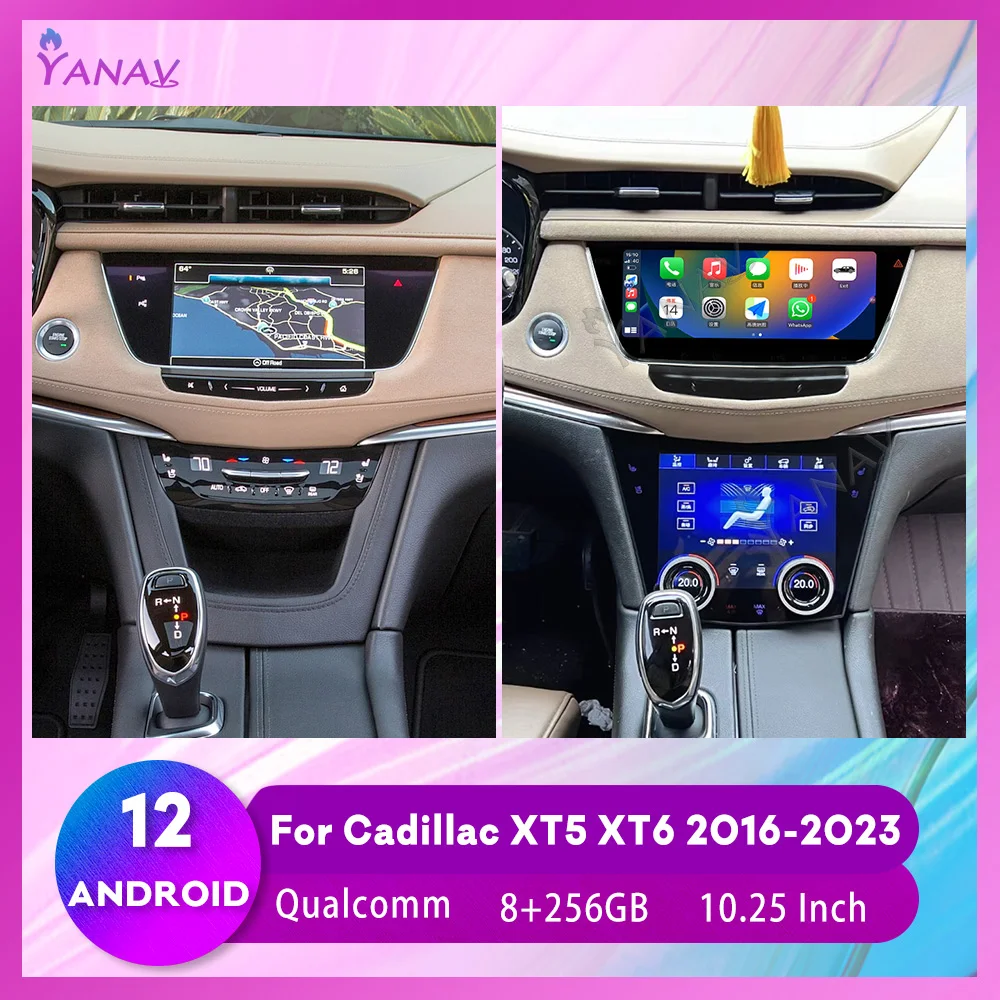 2 Din Android Car Radio For Cadillac XT5 XT6 2016-2023 Auto Stereo Multimedia Player GPS Navigation Wireless Carplay Head Unit