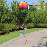 Hot Air Balloon Wind Spinner, Rainbow Kinetic Hanging Wind Twister Decoration