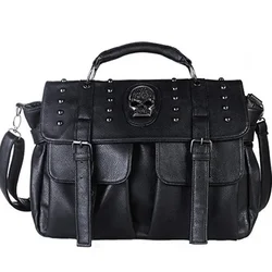 KUNDUI Autumn Fashion Kito Skull Tassel Rivet Crossbody Bags UNEQUAL Shoulder Bag PU Handbags Women Messenger Travel Handbag