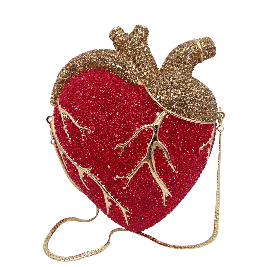 

Красная вечерняя сумка в форме сердца с кристаллами WHTUOHENG, клатч для свадебной вечеринки, женские роскошные клатчи с камнями и стразами, сумочки и сумки