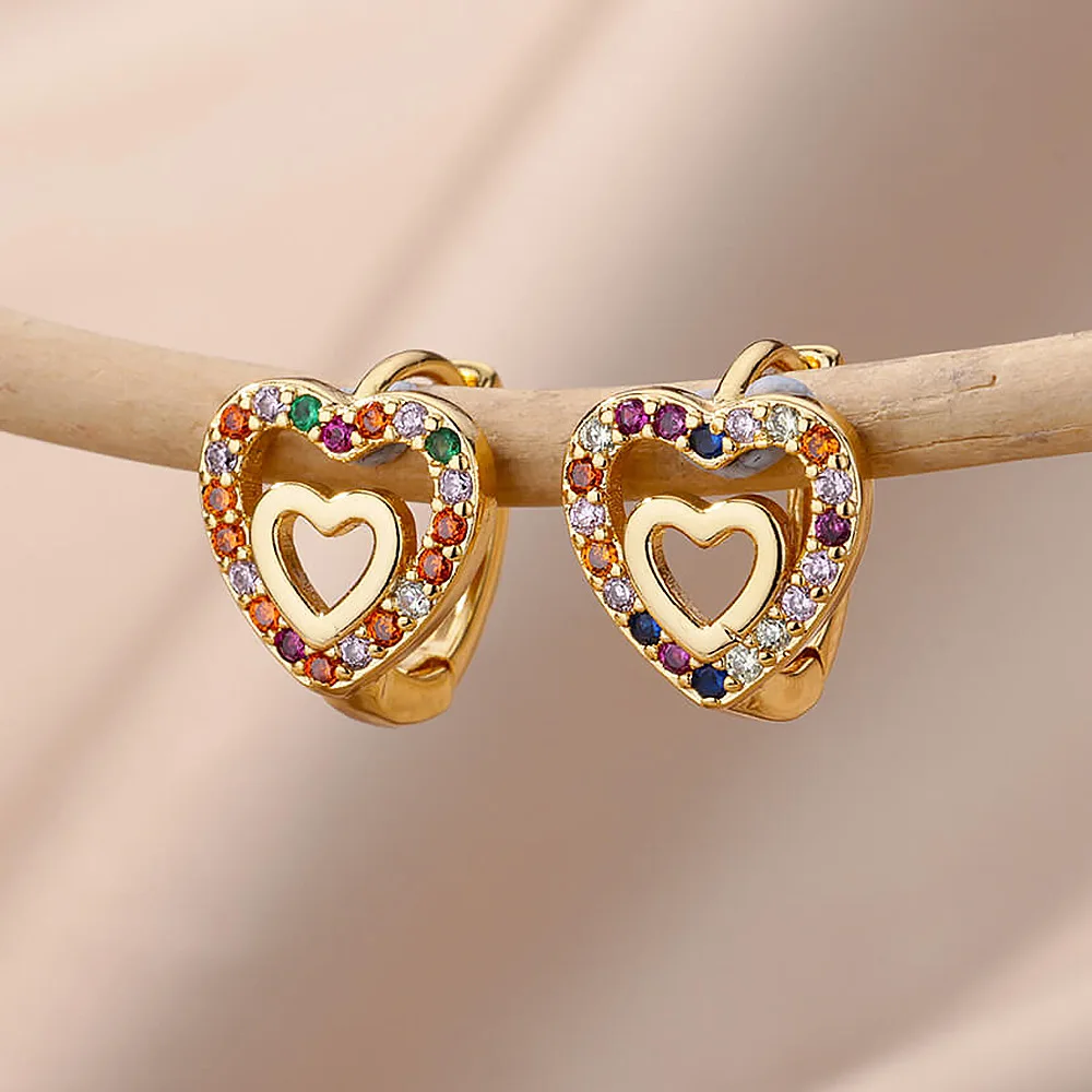 

Kitykiss hollow love colorful shiny jewelry earrings set for women
