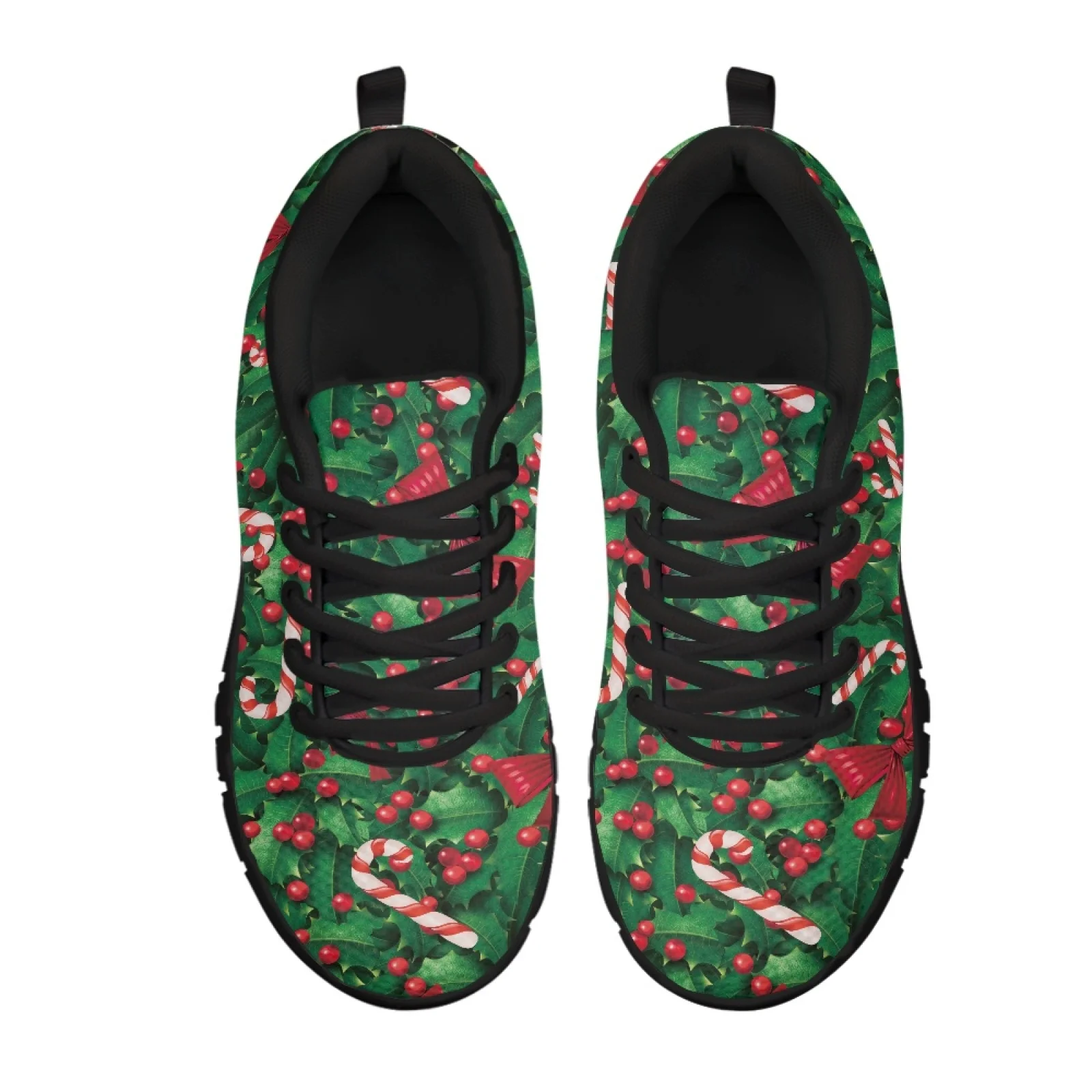 Coloranimal Christmas Holly Men Easy to Clean Work Shoes for Medical Staff Leisure Womens Sneakers Running Athletic Shoes