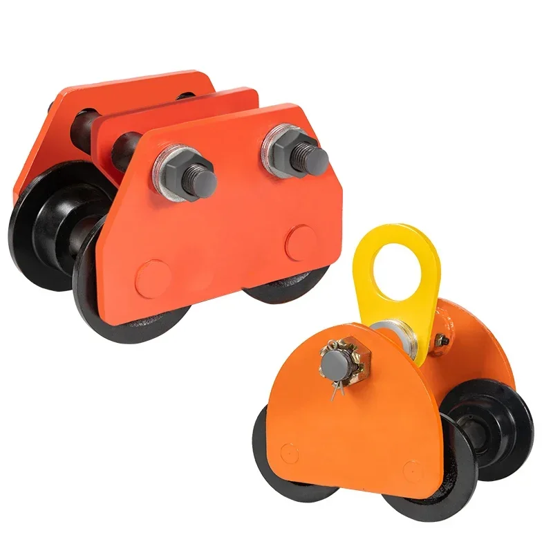 New Large Hand-pulled Sports Car I-beam Pulley Electric Hoist Mobile T-sleeve Type 1 Ton 2T Monorail Driving Manual