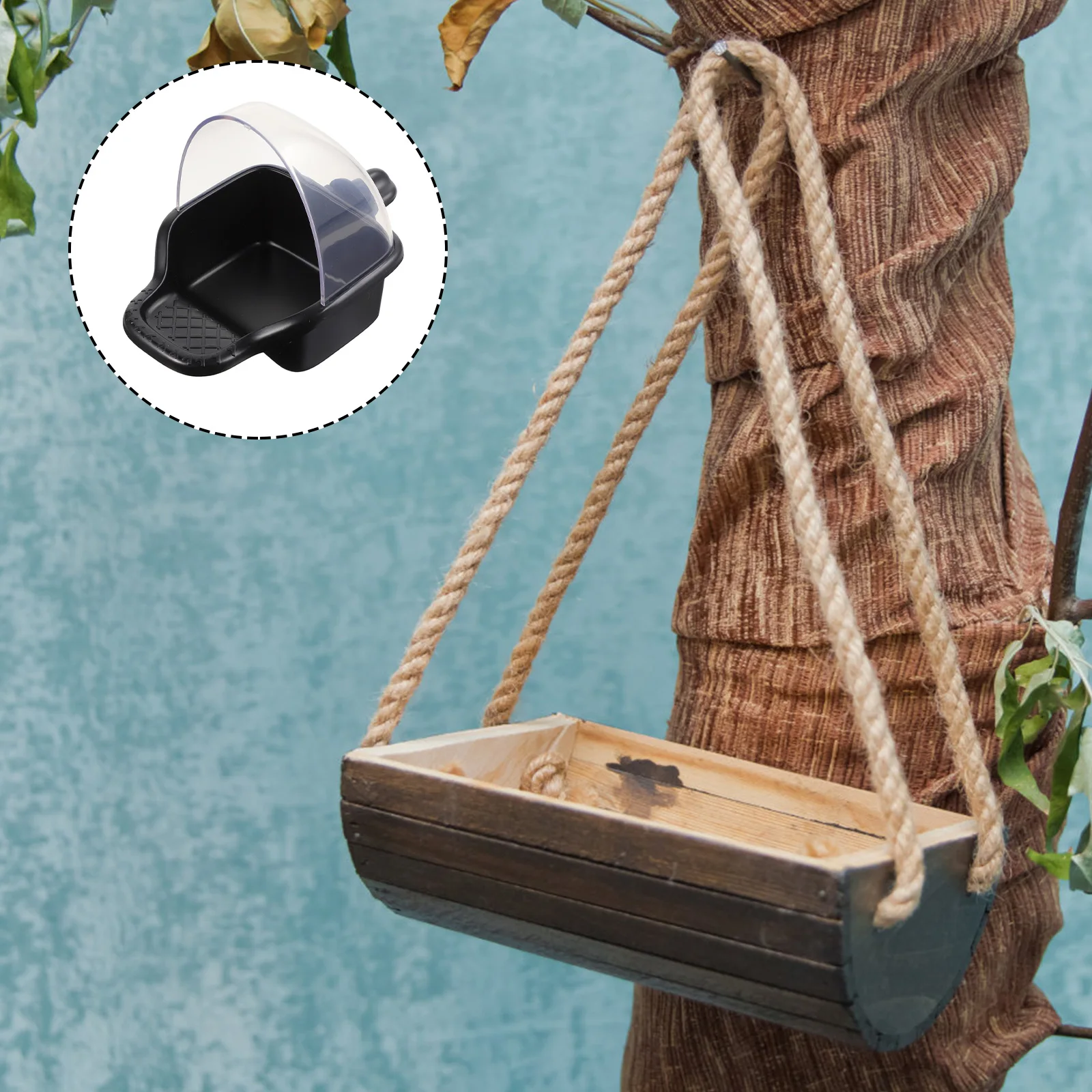 

Plastic Parrot Feeder Bird Food Container Hanging Durable Reusable Weather Resistant Easy Clean Creative Design Attract Birds