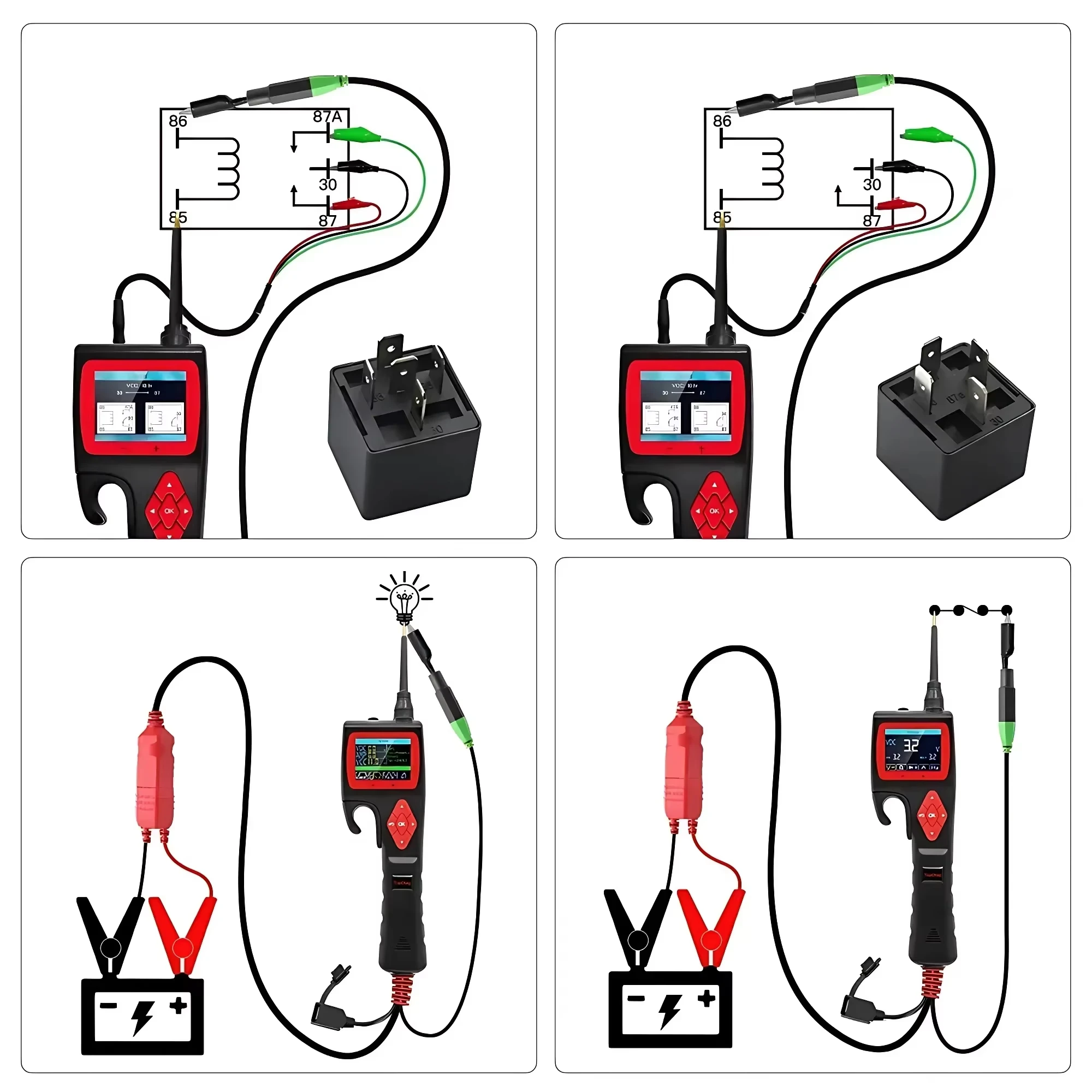 Topdiag P200 Power Circuit Probe Kit Test  Circuit Breaker Finder Tool, Relay Tester Multimeter, Oscilloscope Fuel Injector