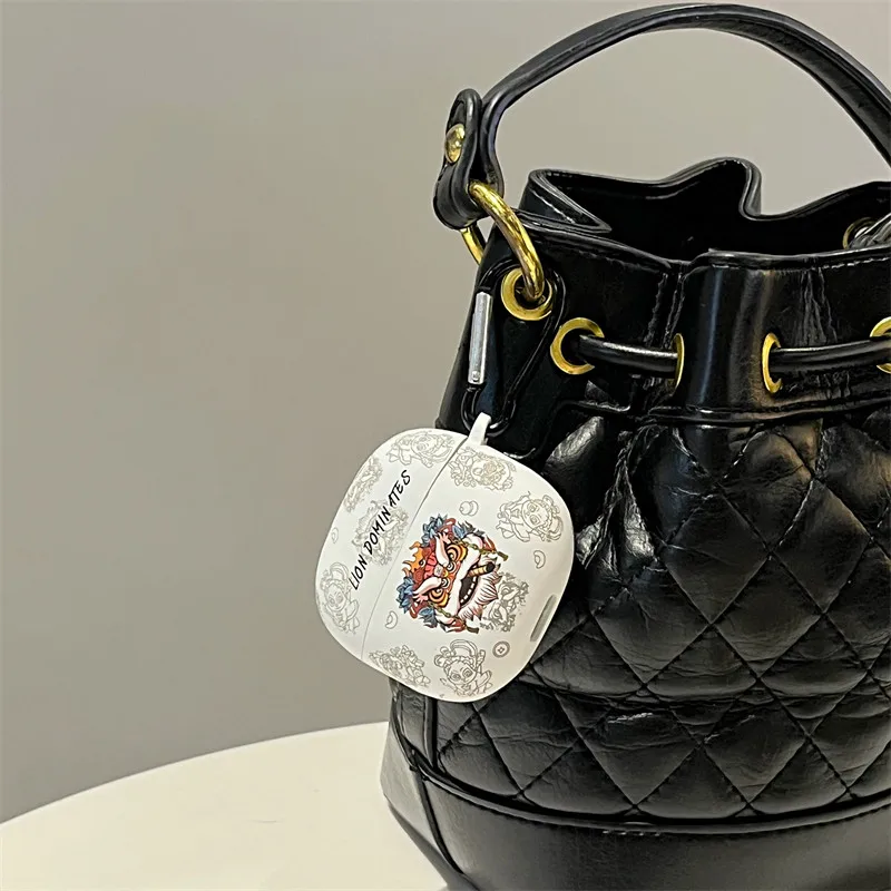 Earphone Case For Edifier Magic Anc,Cute Cartoon Cool Lion pattern design soft Headset Case with KeyChain For Girls Boys