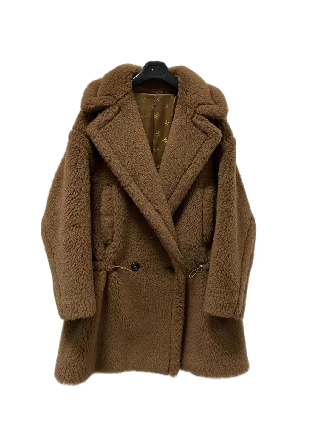 

2023 Autumn Alpaca Coat Women Mid-length Teddy Bear Coat Female Winter Loose Tobacco Wool Color Coat Fashion Casual New MAX