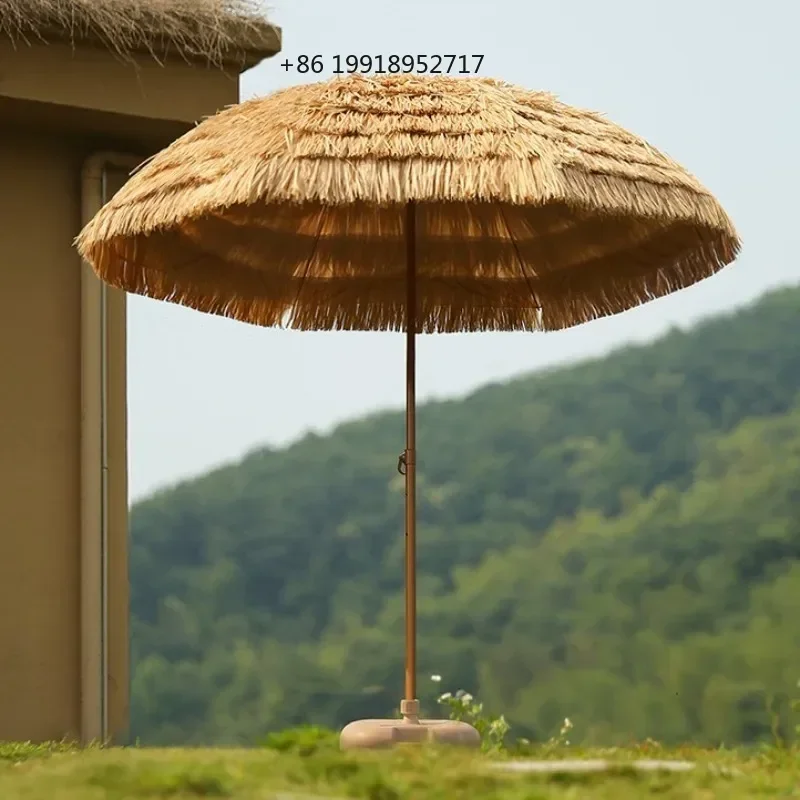 Foldable Sunshade Umbrella Plastic Straw Shape Courtyard Portable Beach Luxury Creative Modern Groot Umbrellas Furniture JJ682