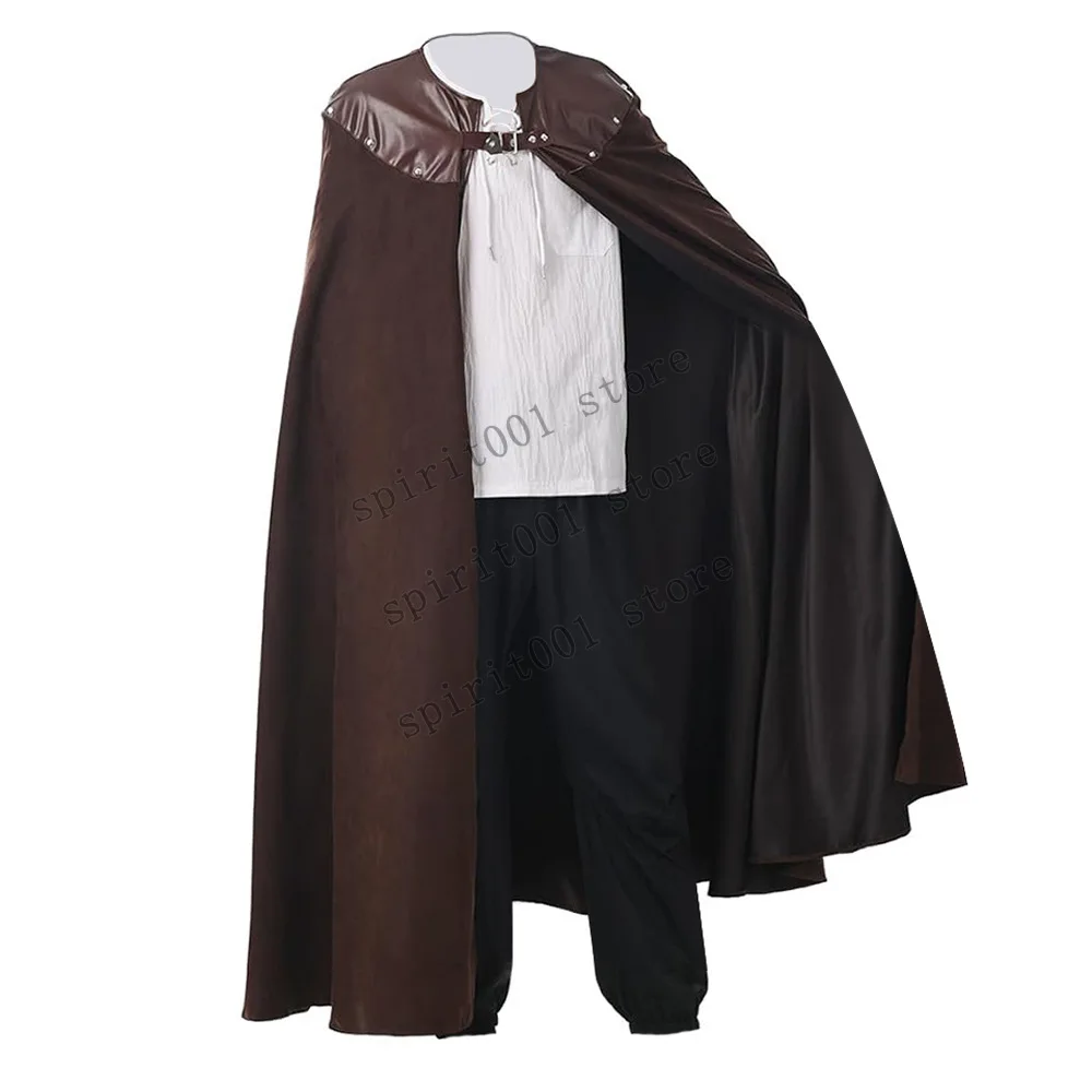 

Medieval Warrior Cloak Men's Renaissance Knight Victorian Halloween Party Costume for Adults