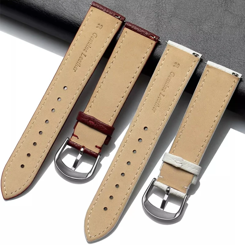 Premium Cowhide Leather Watch Strap 12mm 14mm 16mm 18mm 20mm Quick Release Watchband Soft Wristband Accessories for Women