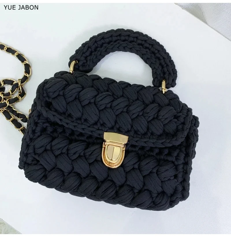 New Rope Woven Women Handbags Designer Knitting Chains Shoulder Crossbody Bag Casual Lady Messenger Bags Small Flap Purses