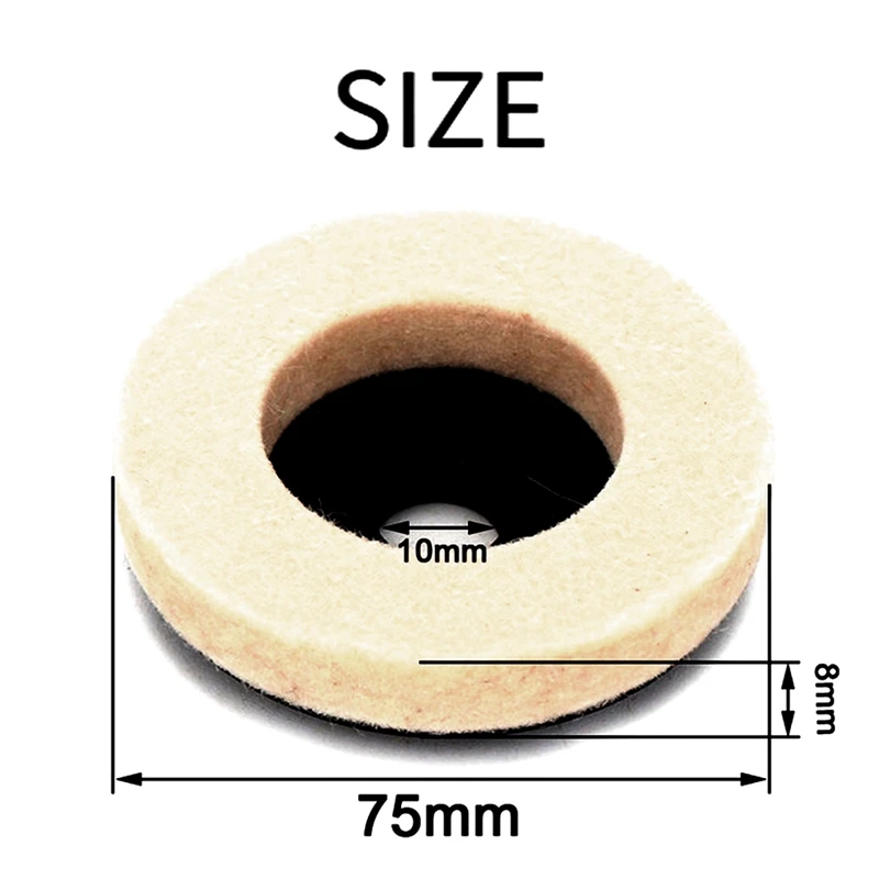 5Pcs High-Gloss Wool Polishing Wheel Disc Arbor, For Angle Grinder