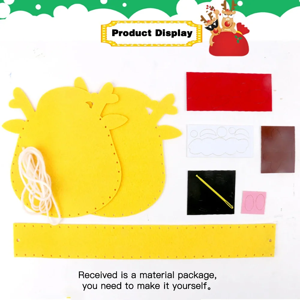 DIY Hand-craft Felt Crafts Toy, Cartoon Bolsa de Natal, Tecido sem tecelagem, Educação Infantil, Montessori Artesanato Presente