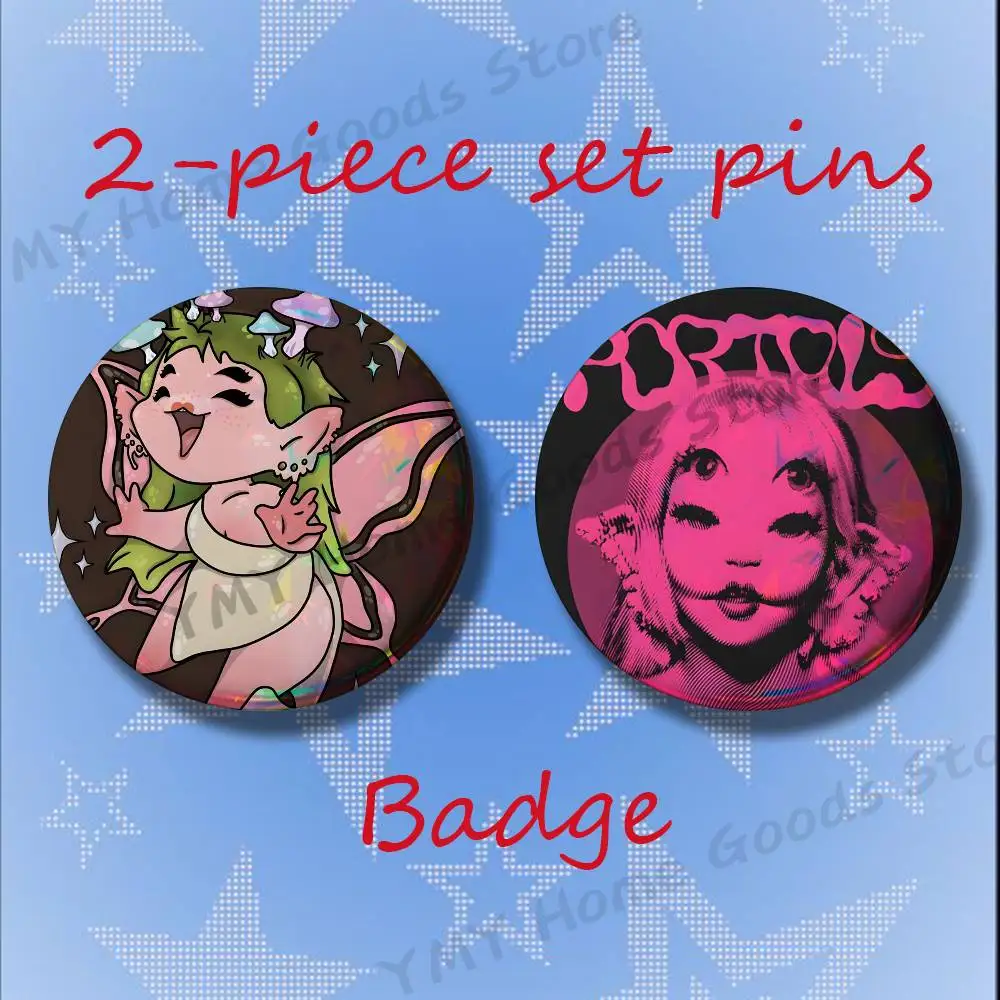 PORTALS M-Melanie Martinez 2-piece set Free Mix Backpack Clothes Jewelry Accessories Round Badge Collection Gifts