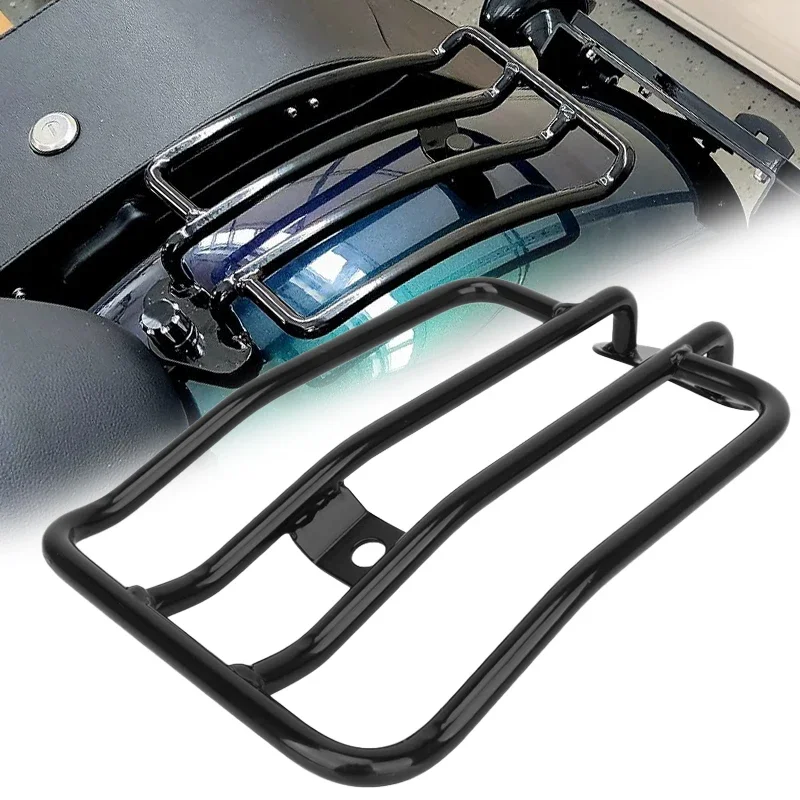 Motorcycle Rear Solo Seat Luggage Rack Support Shelf Gloss Black For Harley Sportster Iron XL 883 1200 2004-2021 