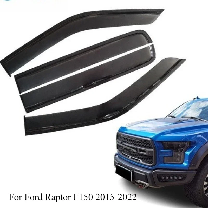 ステンレス鋼 クローム ドアバイザー for フォード ラプター F150 2015