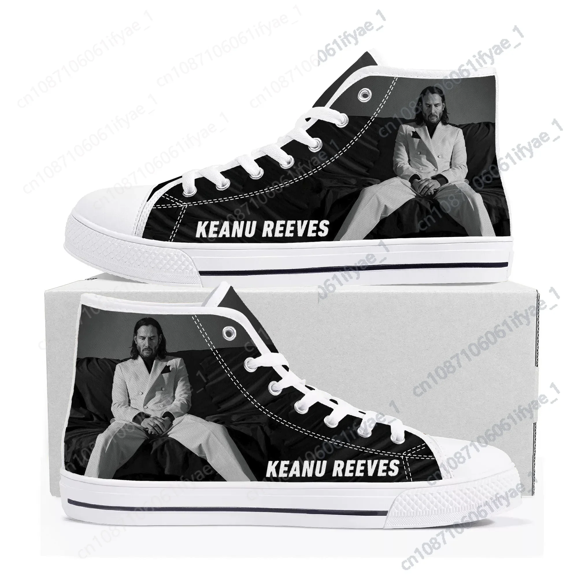 

Keanu Reeves High Top Sneakers Mens Womens Teenager Canvas High Quality Sneaker Casual Custom Made Shoes Customize DIY Shoe