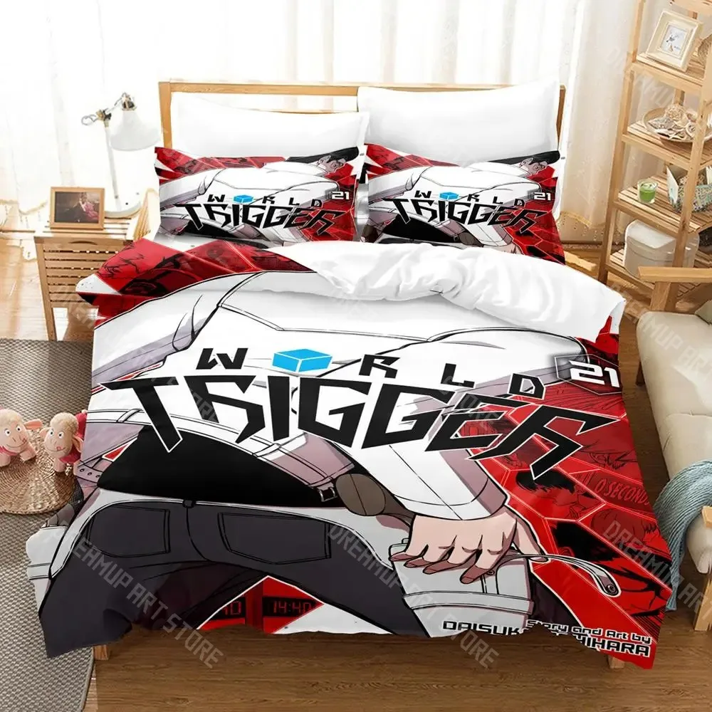 3D Printed World Trigger Anime Bedding Set for Boys Girls Duvet Cover Pillowcase Twin Queen King Full Single Double Sizes