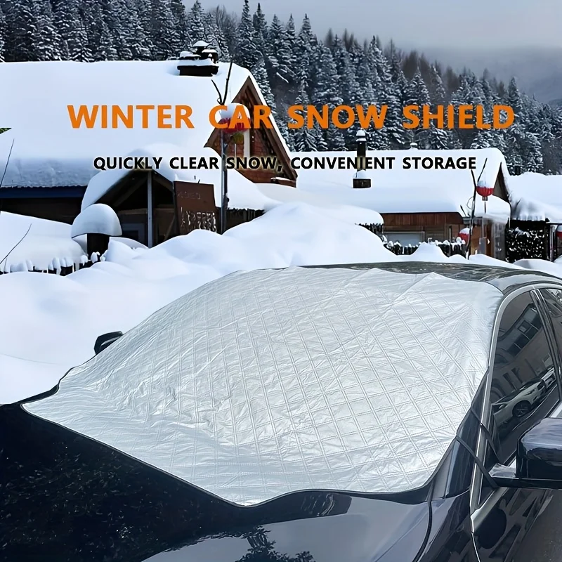 El diseño extendido cubre un área más grande. La cubierta de nieve del parabrisas de invierno del coche previene el hielo y el escarchado, limpia rápidamente la nieve y se puede utilizar como sombrilla en verano