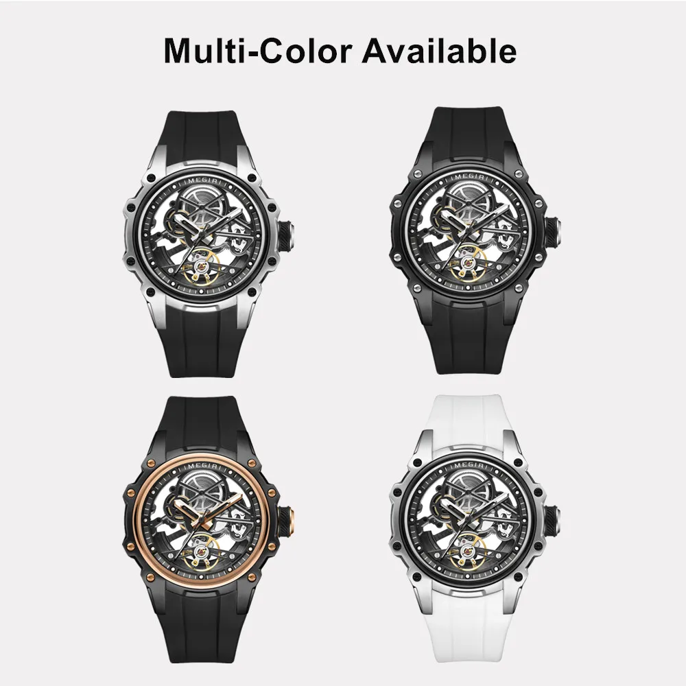 MEGIR Fashion Men\'s Full Automatic Watches Hollow Out Luminous Sports Mechanical Watch Waterproof Wristwatches Reloj Hombre 2243
