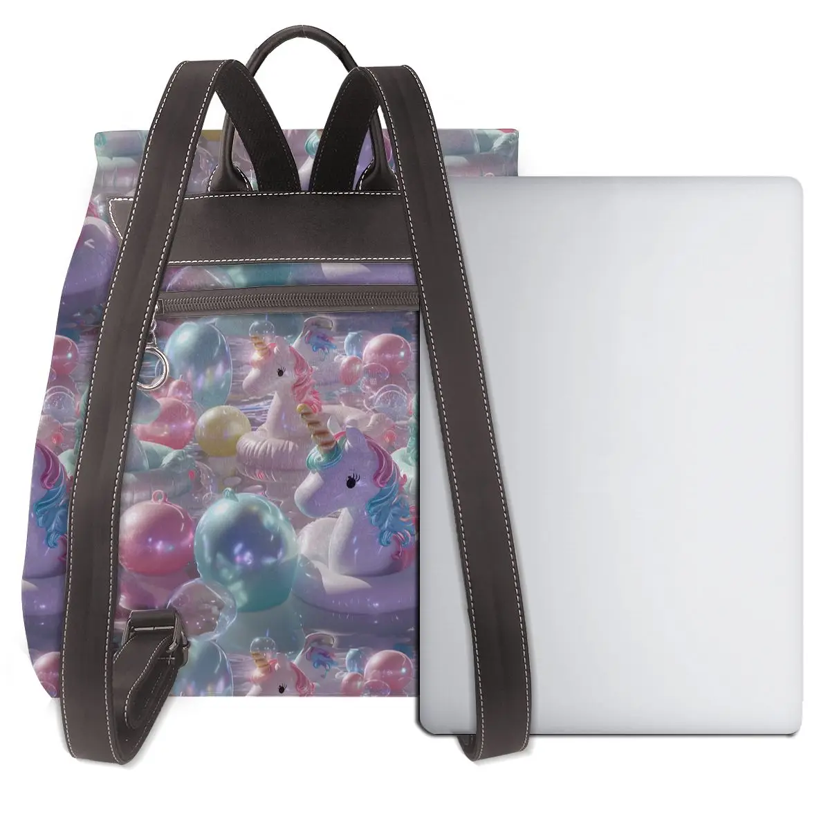 يونيكورن يطفو ديكور أنماط ثلاثية الأبعاد جديد حار المرأة على ظهره مصمم جلد عالي الجودة بسيط موضة حقيبة ظهر ذات سعة كبيرة