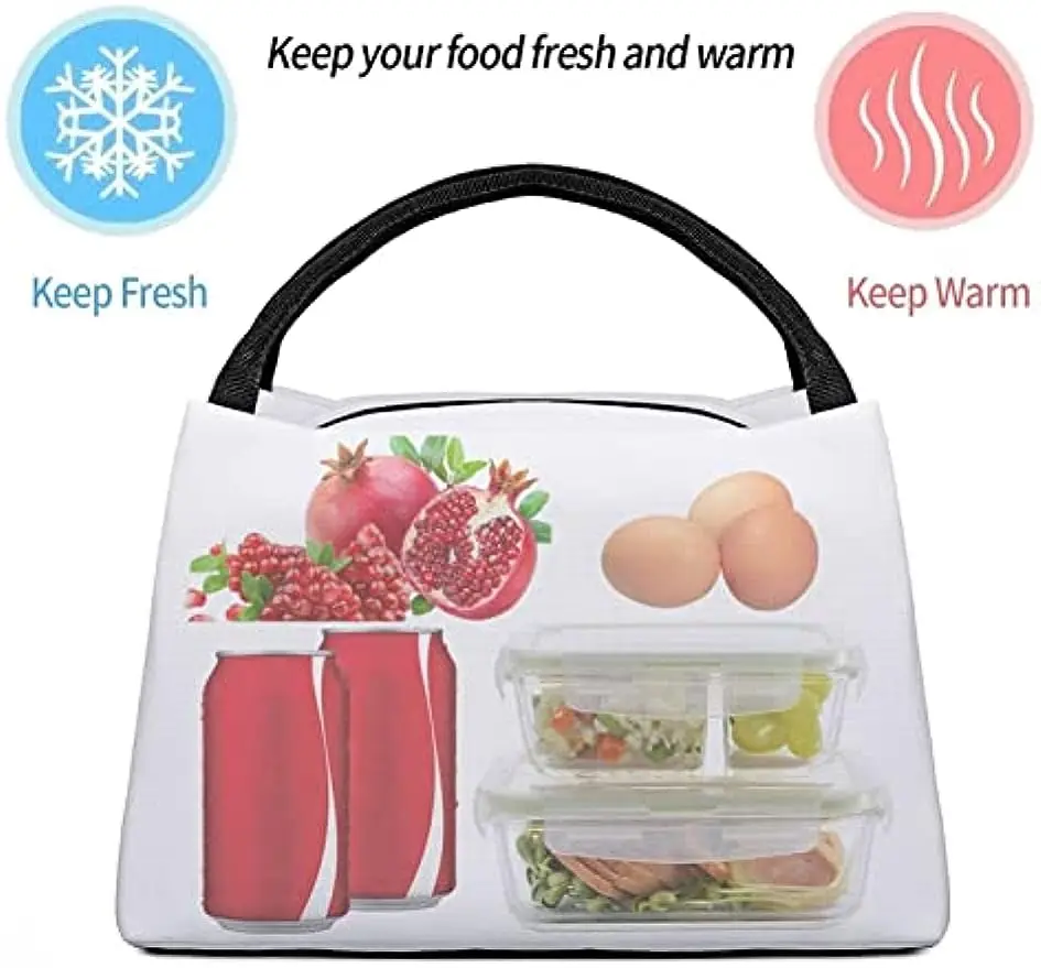 Mushroom Moth Insulated Lunch Bags for Women Men, Reusable Lunch Cooler Bags Tote Box Meal Prep for Work Picnics or Travel