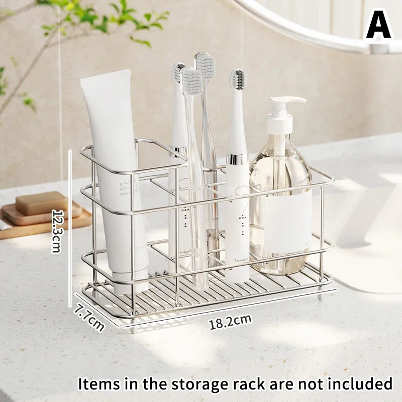 Bathroom Toothbrush Holder Stainless Steel Toothpaste Holder Electric Toothbrush Holder Organiser Accessories