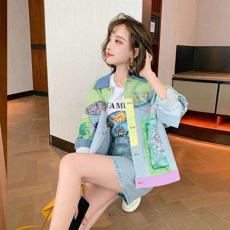 Denim Jacket Women\'s Spring 2024 New Western Style European Station Fried Street High-End Short Denim Jacket Trend M1149