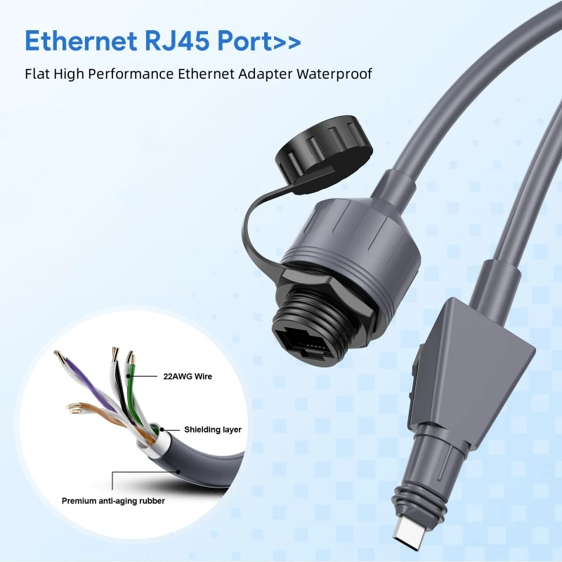 Waterproof Starlink Rj45 Cable Accessories Flat Panel High Performance Satellite Ethernet Adapter Extension Cable Set