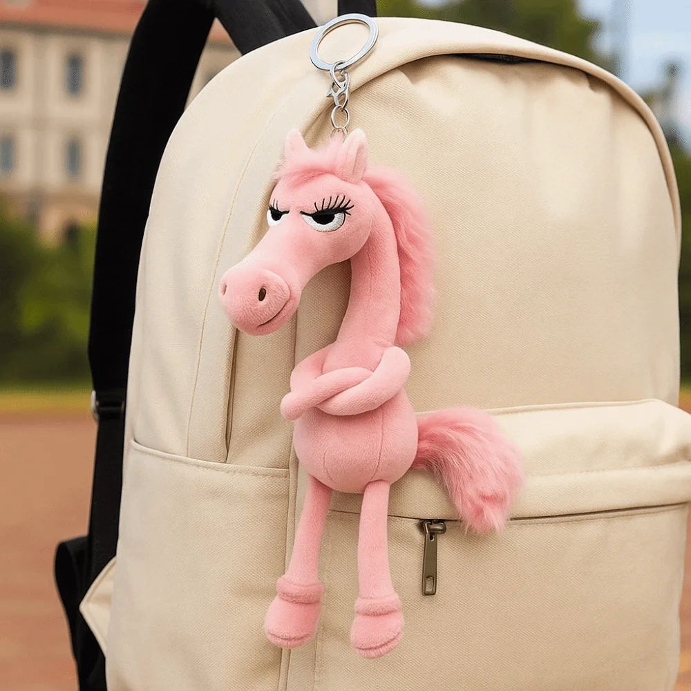 Cartoon Simulation Horse Stuffed Toy Exquisite Craftsmanship Fantasy Style Plush Toy White Black Color Cute Design