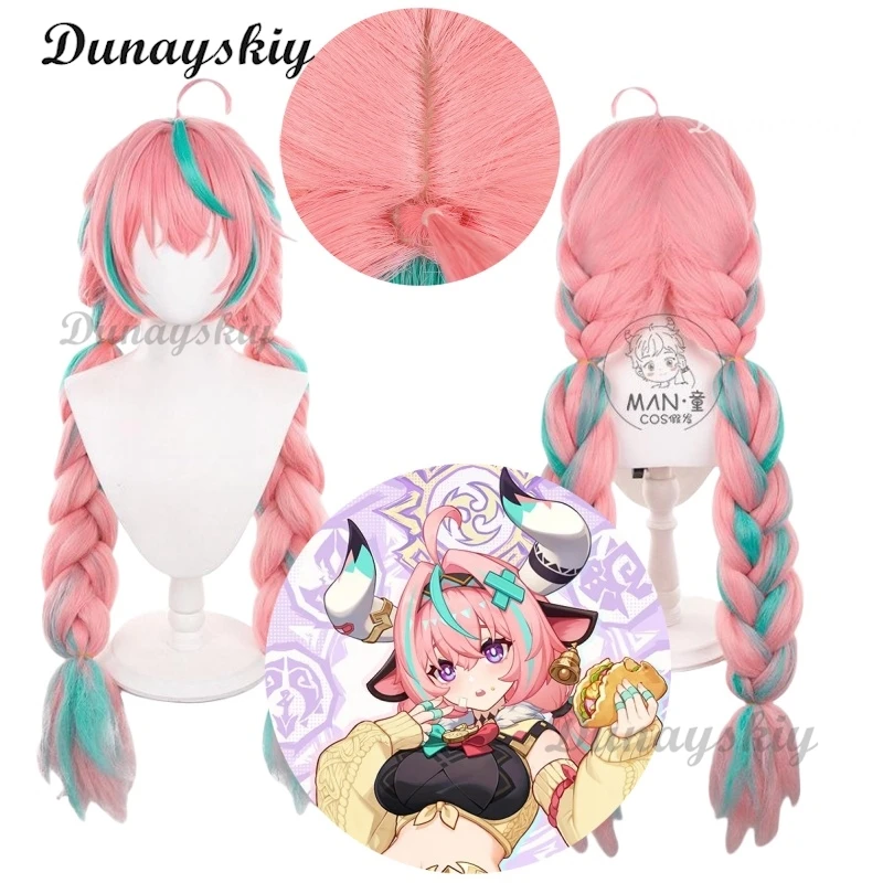 

Парик для косплея Varesa, игра Genshin Impact, ролевая игра, комикс, новый сексуальный парик, бесплатная кепка, розовый, 100 см, вечеринка на Хэллоуин, Рождество