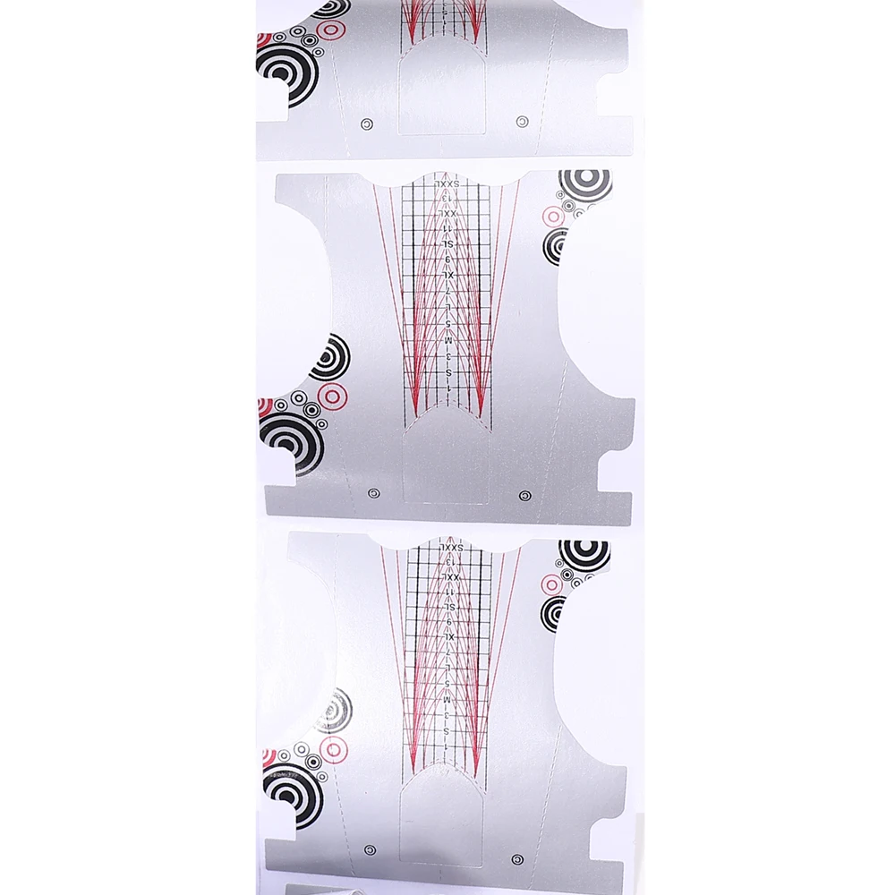 100 unids/lote puntas de formas de uñas francesas extensión de pegatinas de uñas acrílico UV Gel curva herramientas de arte de uñas postizas formas guía DIY juego de manicura