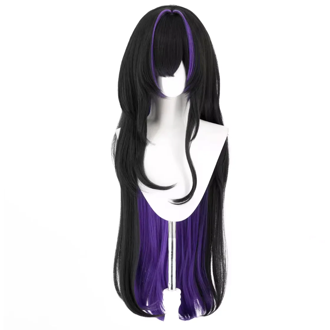 Halloween Party Game Label Long Black Purple Wig For Women