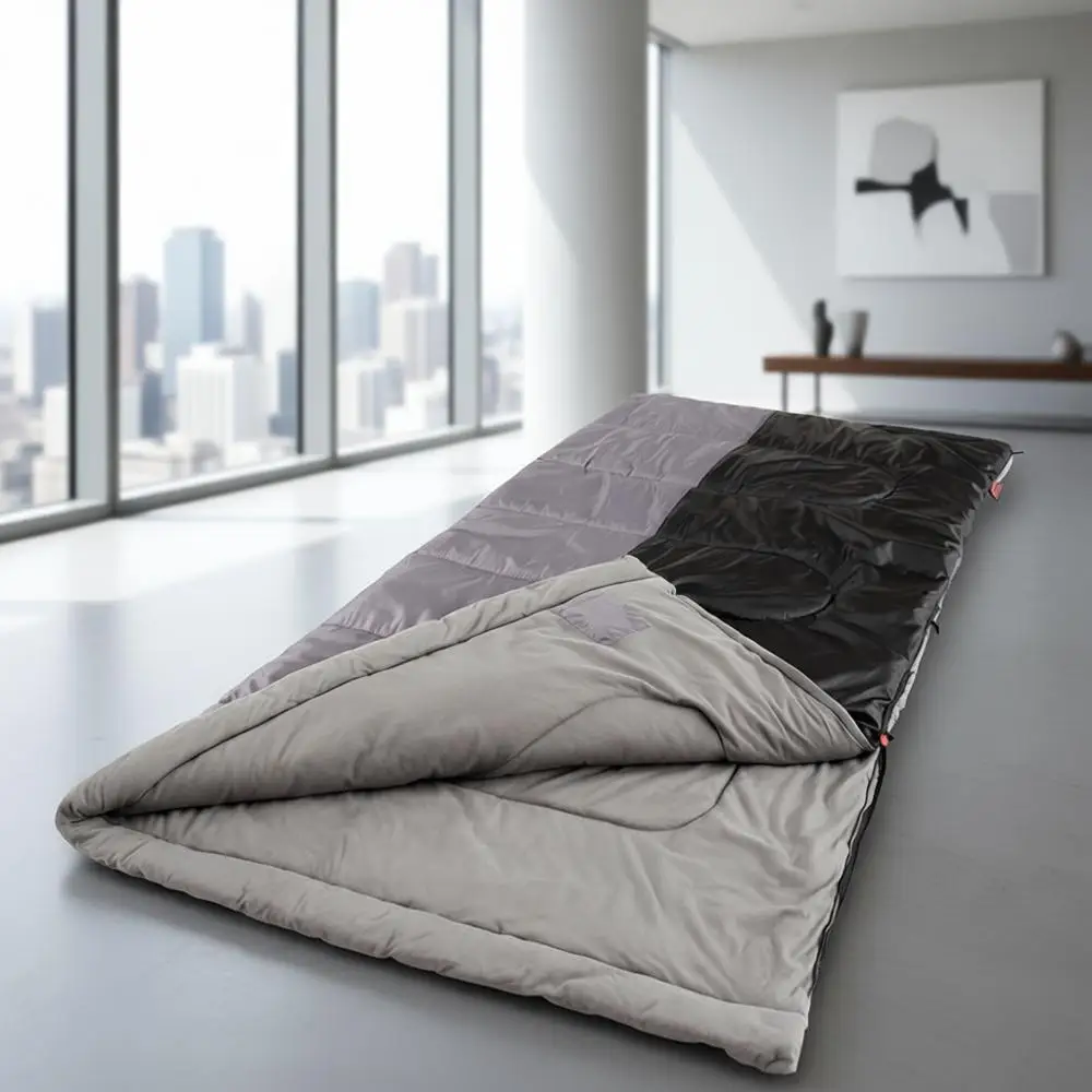 

Warm-Weather Sleng Bag for Adults up to 6'4 Tall, 2-Way Zipper, Ventilation, and Stu Sack Included