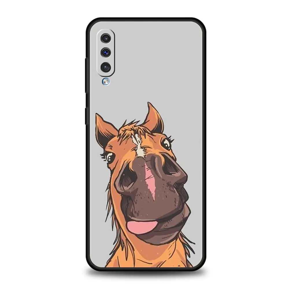 Case For Samsung A24 A12 A14 A32 A50 A70 A20E A20S A10S A22 A40 A34 A54 A42 A52 5G A02S A04s Cover Animal Galloping Horse Girl