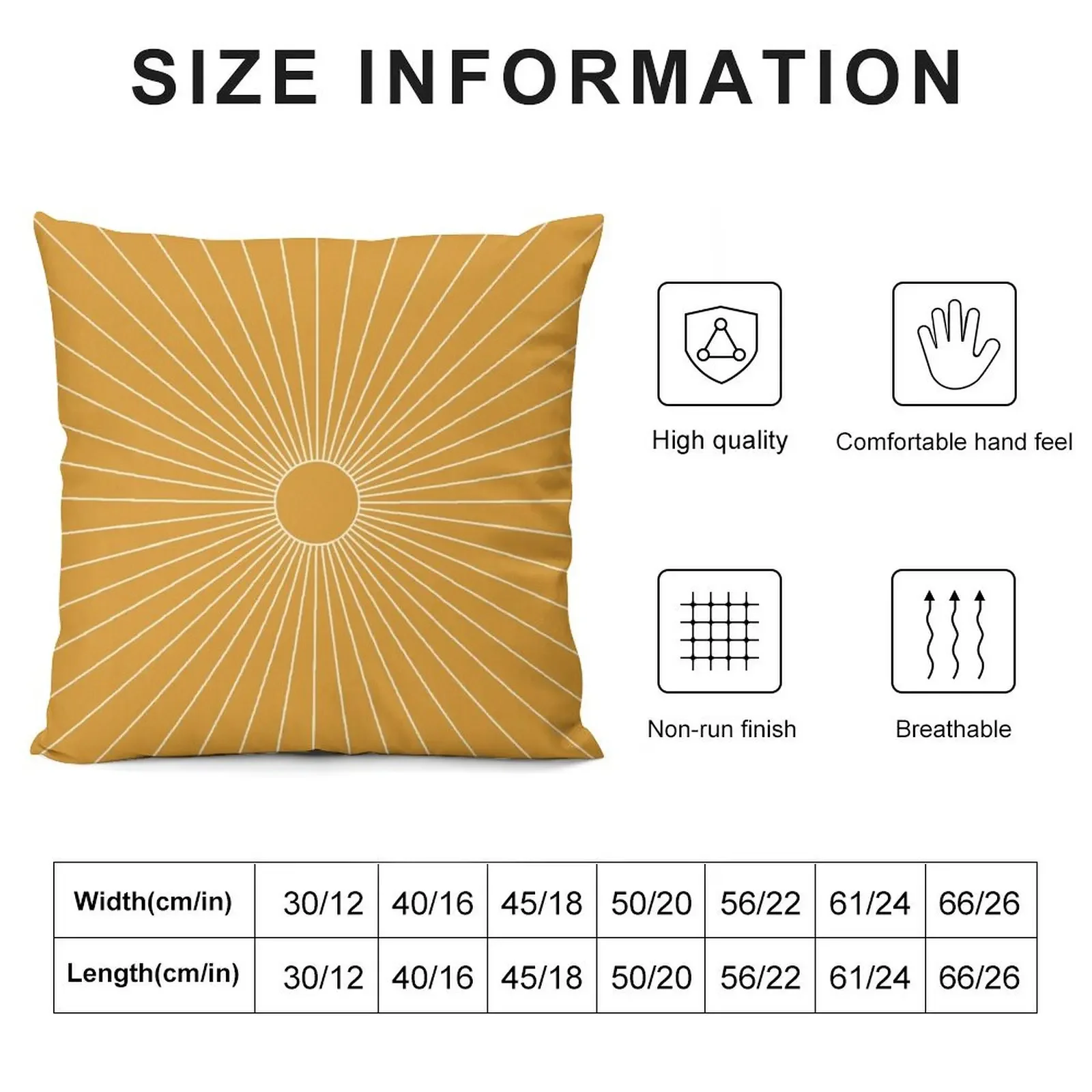 Boho Sun Rays Mustard Yellow Throw Pillow Decorative Cushions autumn pillowcase christmas cushions covers pillow