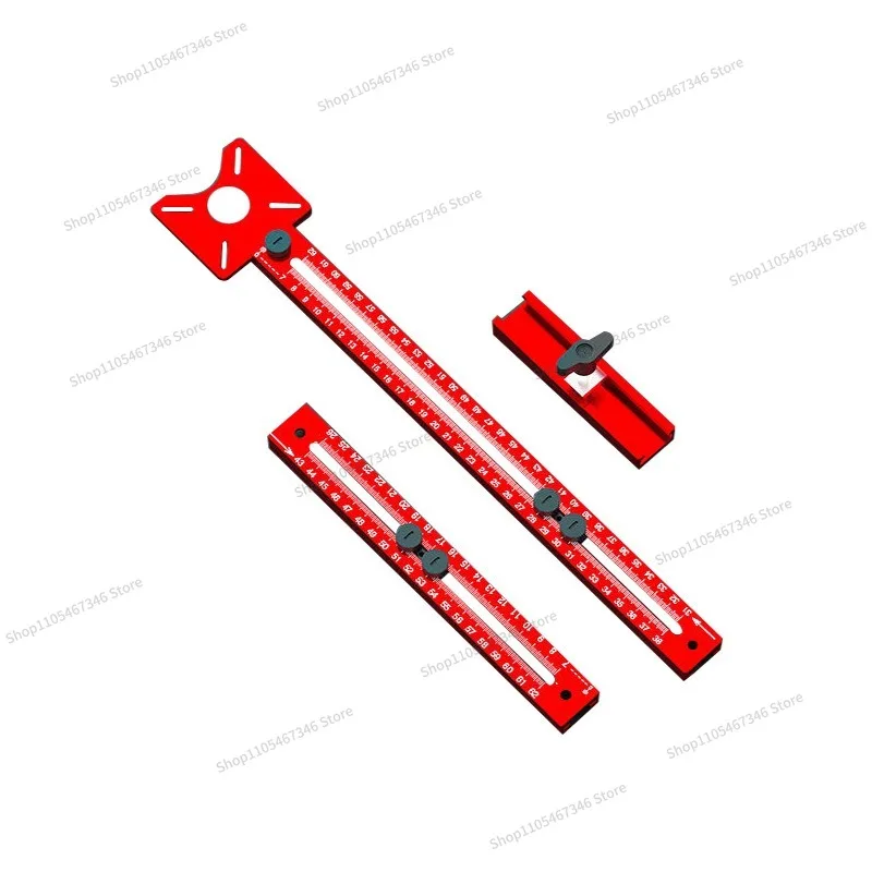 For Aluminum Alloy Woodworking Ruler Trimming Milling Round Scribing Line Positioning Ruler Round Hole Slotting Positioner with