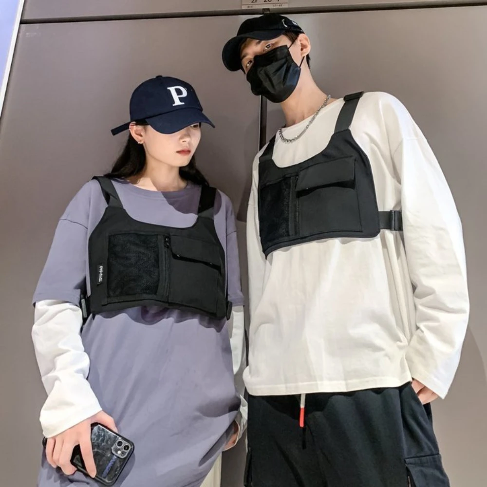 Hip-hop Streetwear Unisex Chest Rig Bag High Quality Nylon Chest Bags Multi-function Tactical Vest Backpack