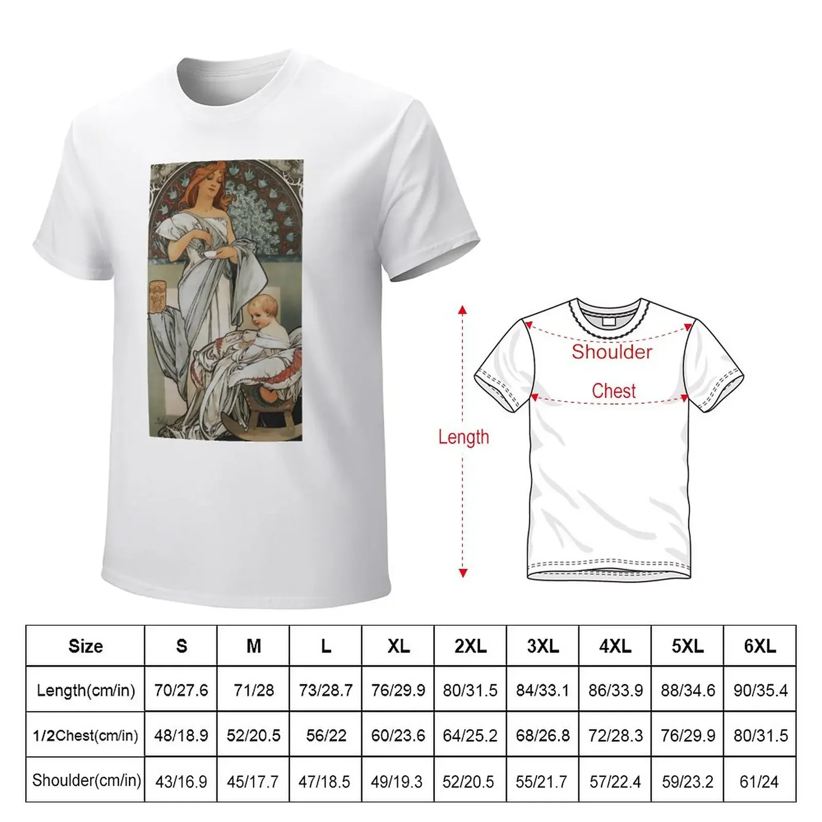 Motherhood by A. Mucha T-Shirt anime for a boy blanks quick-drying black t shirts for men