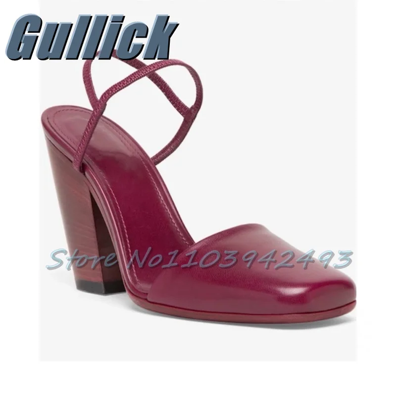 

Burgundy Red Heels Square Toe Chunky Heeled Sandals Women Designer Fashion Shoes Summer Luxury Solid Sandalias De Mujer Black