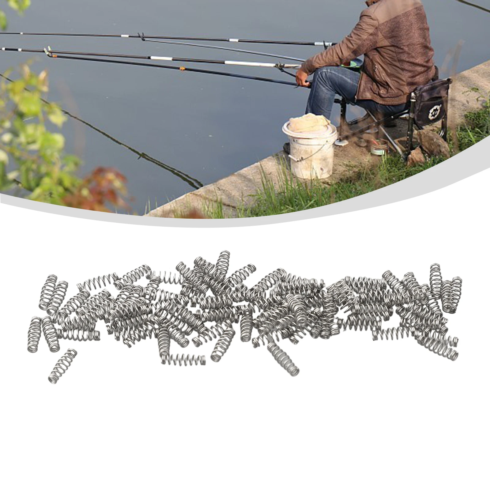 100 Pcs High Quality Fish Hook Spring Bait Trap Stainless Steel Accessories Fishbait Feeder Tackle Explosion Hook Spring