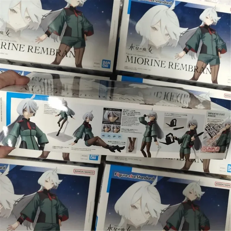 Figura Original de Anime Bandai-rise FRS, la bruja de Mercury Miorine Rembran, figura móvil conjunta, juguetes modelo ensamblados de 13cm