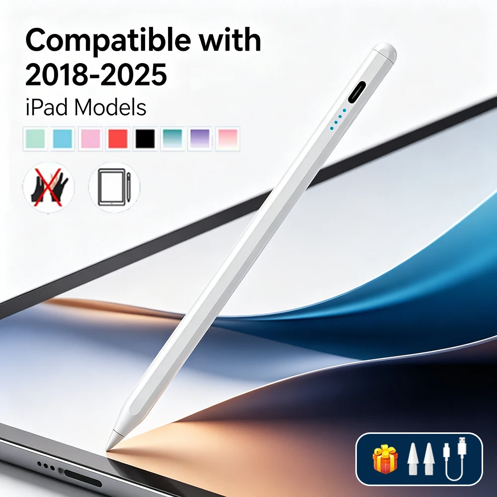 2026 Lightweight Stylus Pen With Palm Rejection For iPad 7/8/9/10/11th Gen A16 Pro 11 12.9 Pro 13 Air 4 5 6 Mini 6 7 iPad Pencil