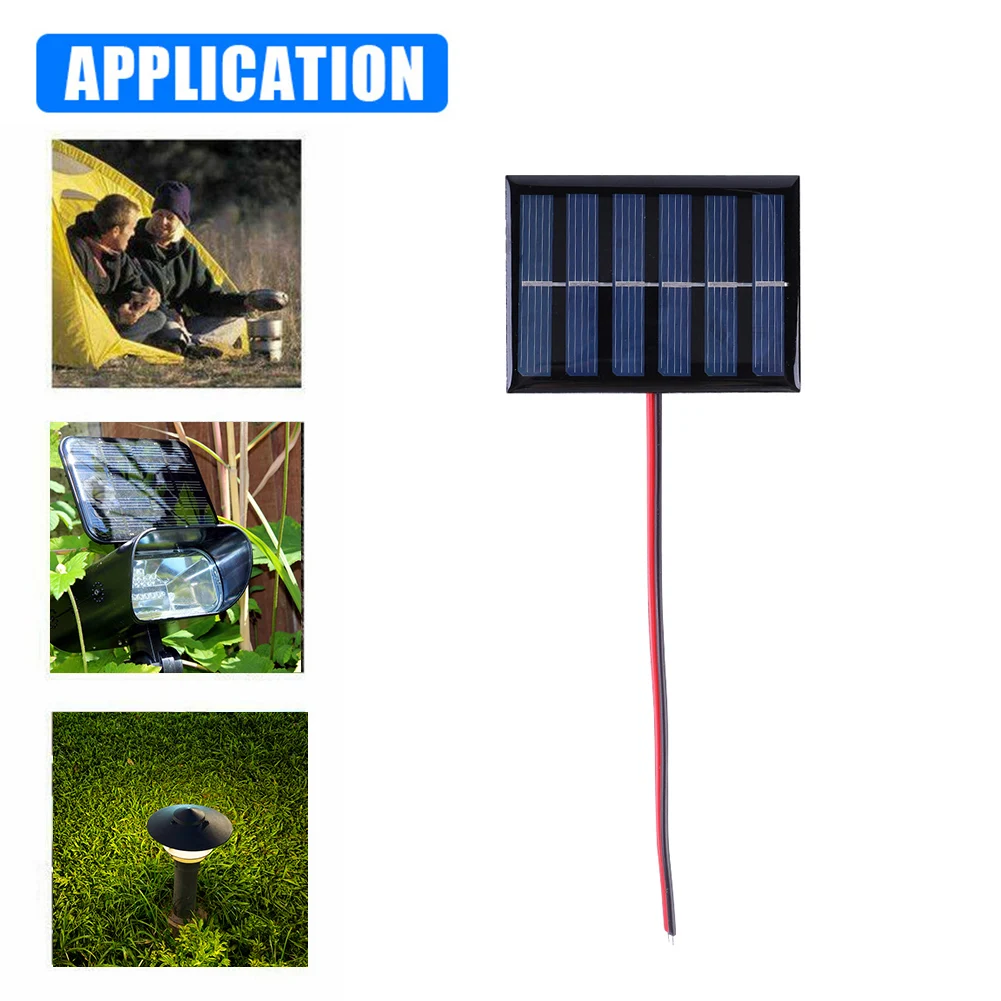 1/2 Pcs Solar Panel 100MA 1W 3V Solar Charging Panel with Cable Solar Panel Charger for Lamp Fan Pump for 2-3V Battery Charging