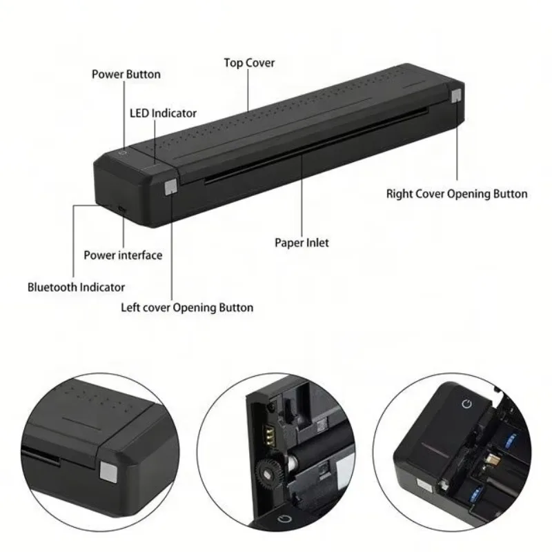 2025 hot sale Portable Mini Thermal Transfer Printer MT800 Support Normal A4 Size Paper Printing Machine for Documents Printing