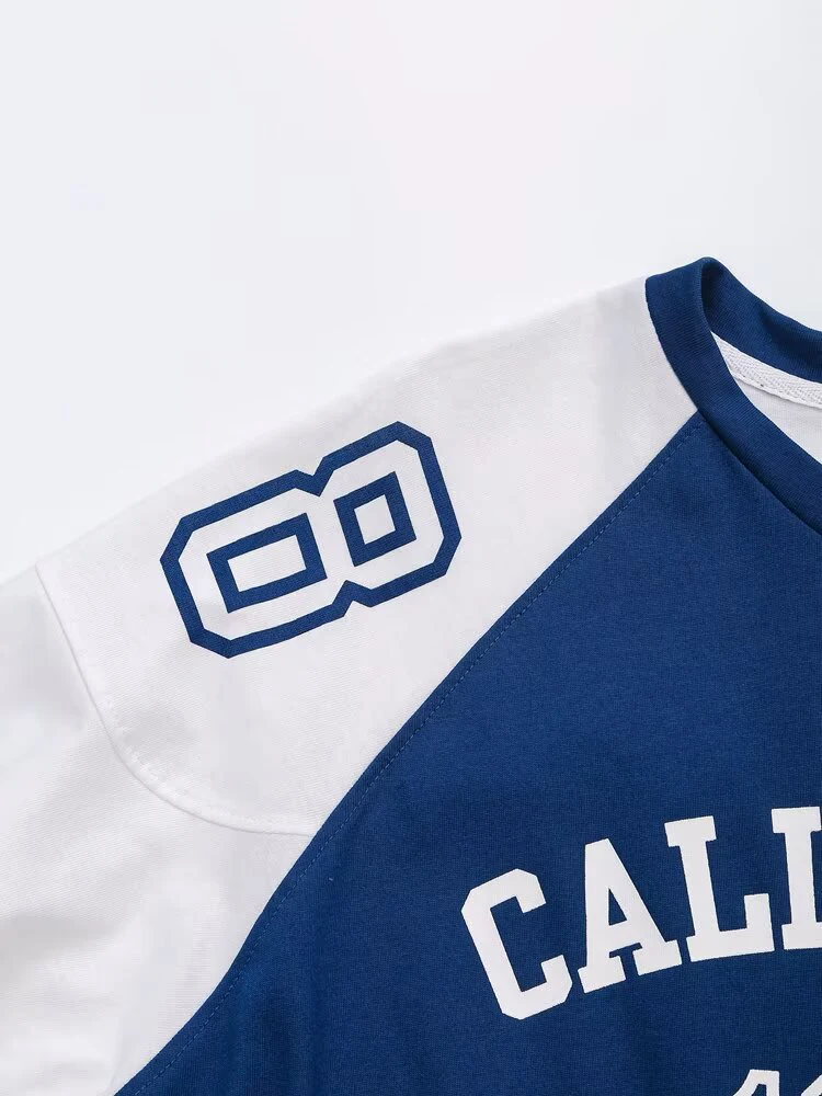 Новые летние поступления, женская свободная спортивная футболка с короткими рукавами и принтом в американском стиле ретро, повседневный комплект с шортами