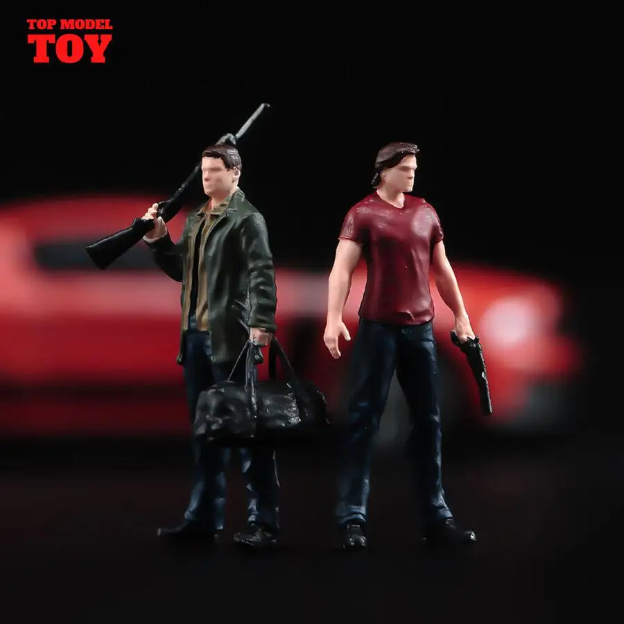 Painted Miniatures 1/64 1/43 Sam Winchester Male Soldier Mini Scene Props Doll Figures Model For Cars Vehicles Toy